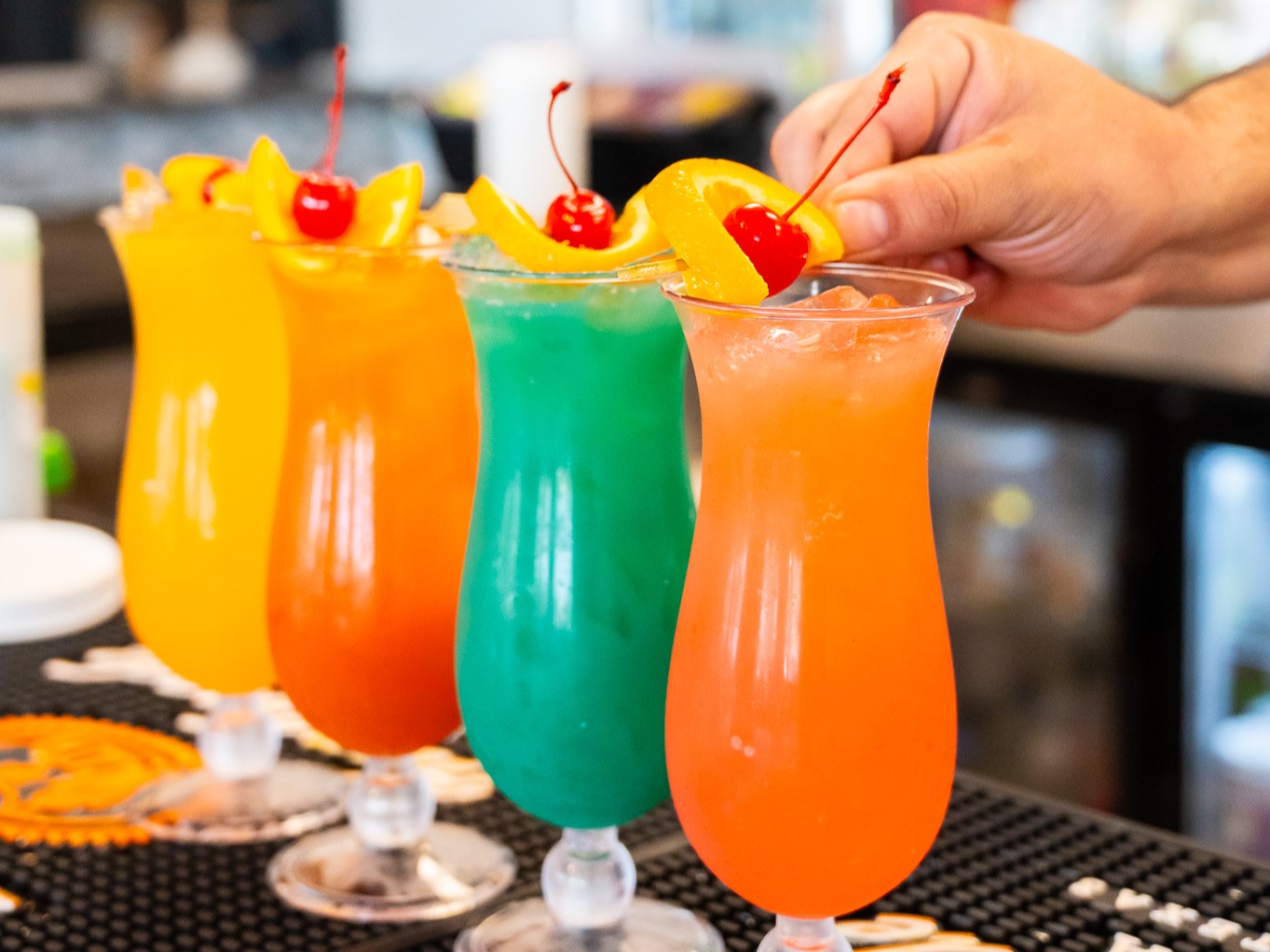 All Hurricane Flavors with Garnish