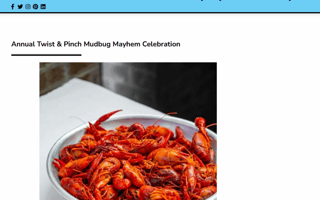 Annual Twist & Pinch Mudbug Mayhem Celebration